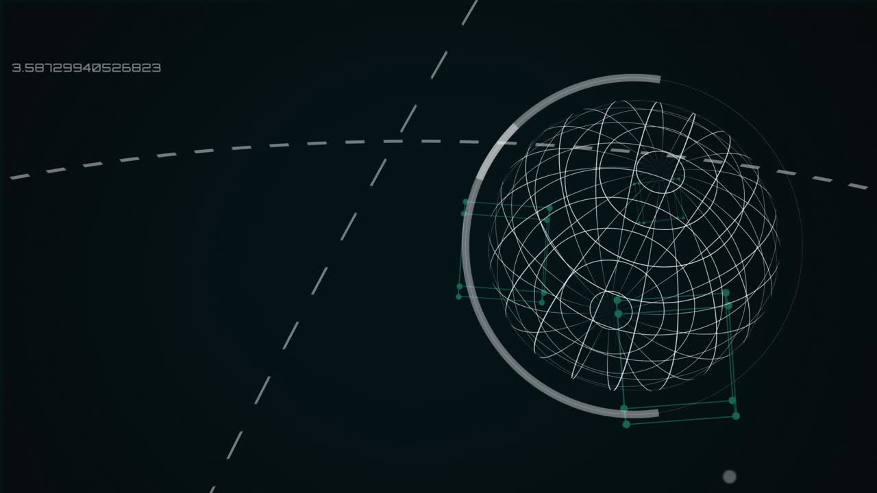 animación de la interfaz que muestra el globo giratorio y las conexiones en blanco sobre negro