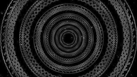 ornamento marino en círculos giratorios. gráficos en blanco y negro.