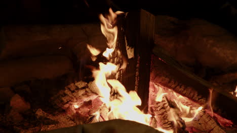 Slow-motion-campfire-in-stone-fire-ring