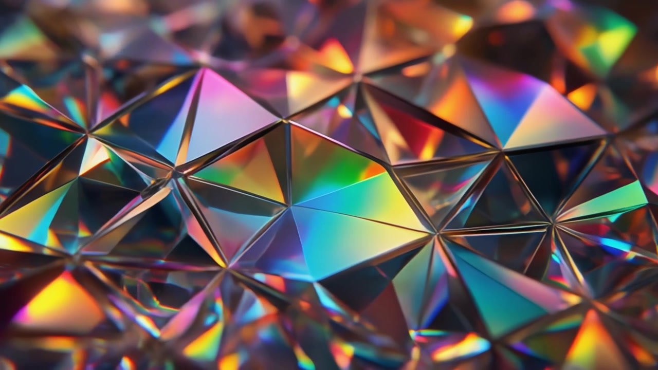 Fundo Abstrato de Prismas de Cristal Geométricos Cintilantes
