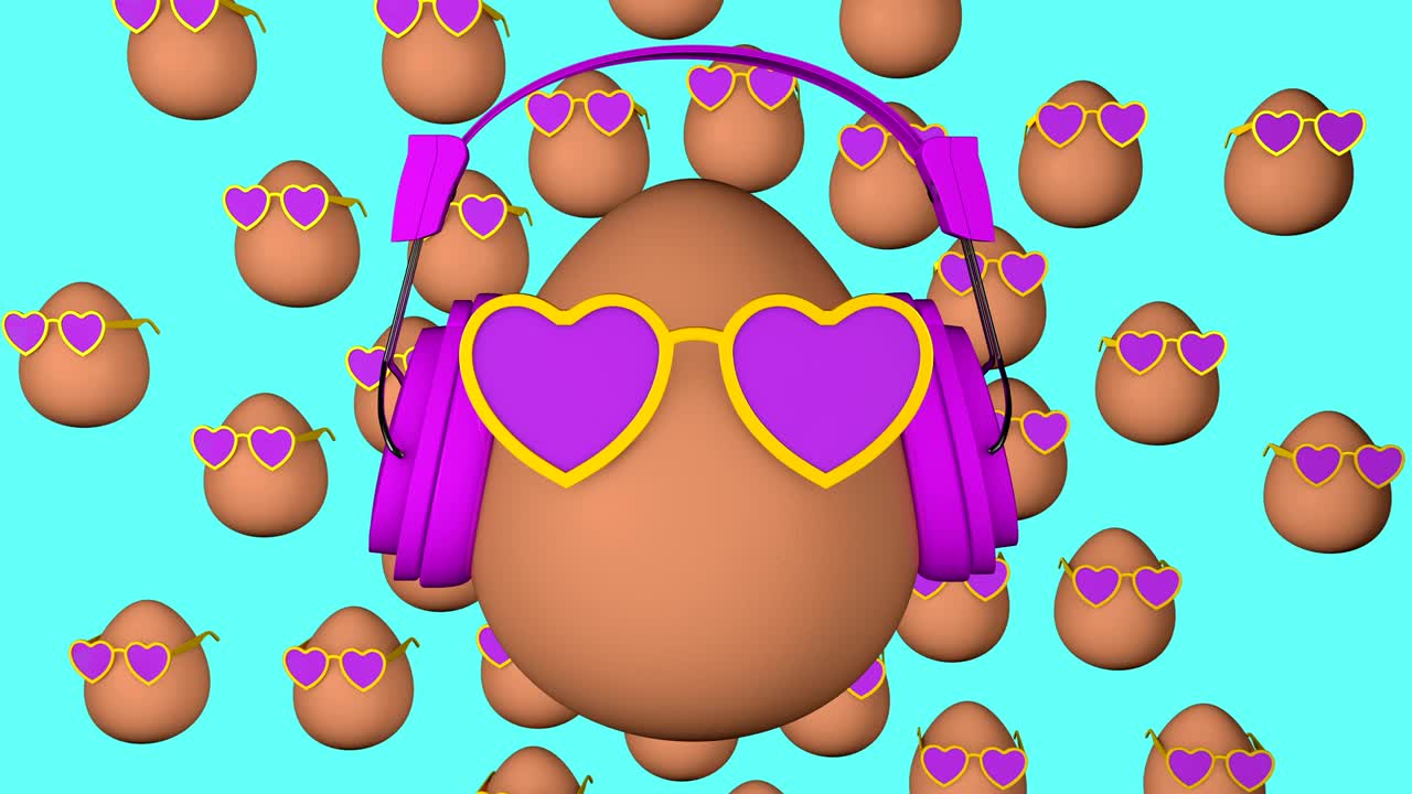 animación en 3d de huevos de fantasía en bucle