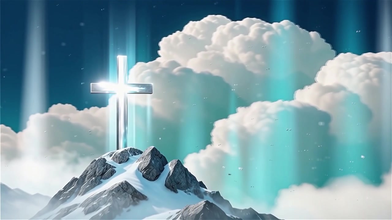 Christian Cross Heavenly Light Worship Background