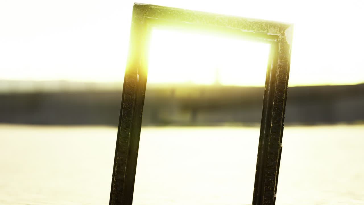 Framed sunlight catches the horizon in a unique outdoor setup