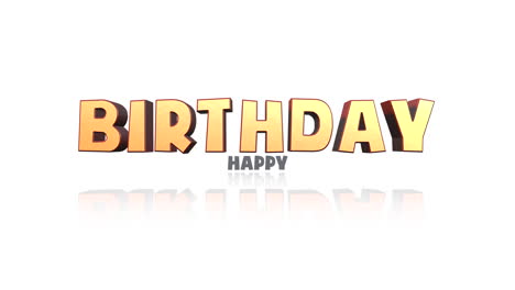 cartoon happy birthday text on white fashion gradient