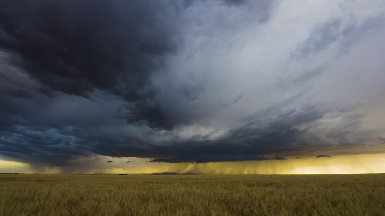 Beautiful stormy scene in colorful late afternoon sun