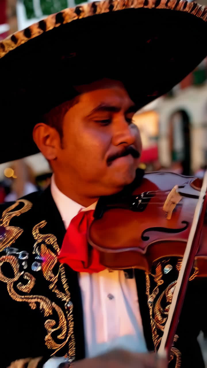 Mariachi Band Performance in a Mexican Plaza