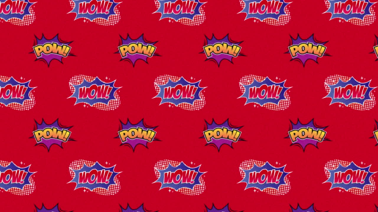 animación de cómic 5 opciones de texto sobre múltiples burbujas de habla cómica con efectos de sonido cómic textos