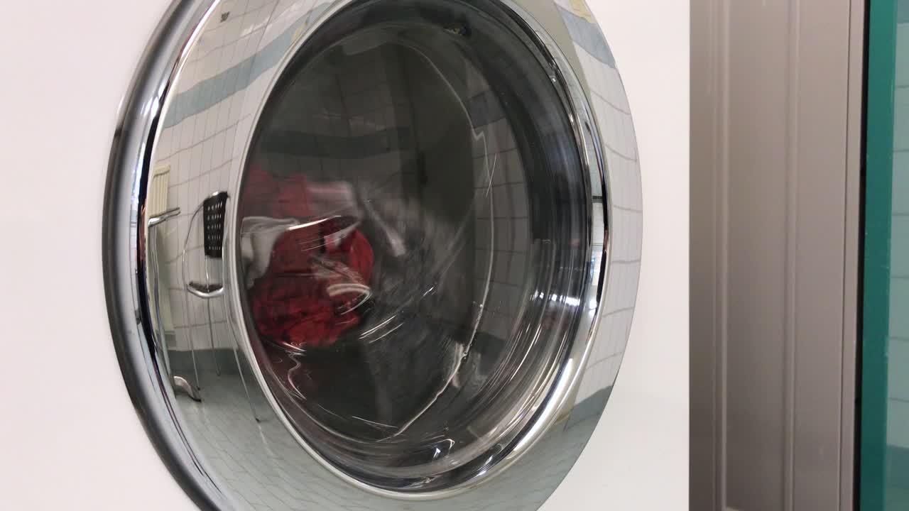 Laundry spinning around in washing machine