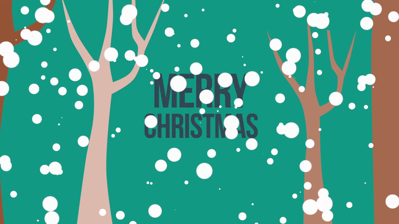 숲에서 가을 눈과 함께 즐거운 크리스마스