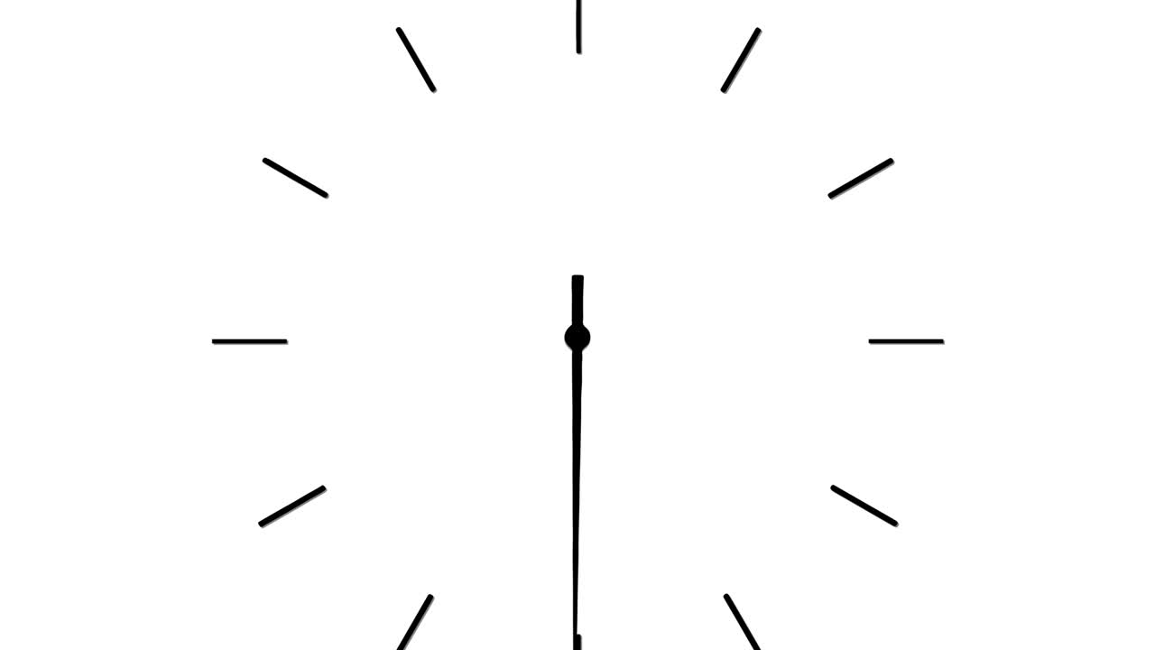 4K clock spinning, watch animation on white background