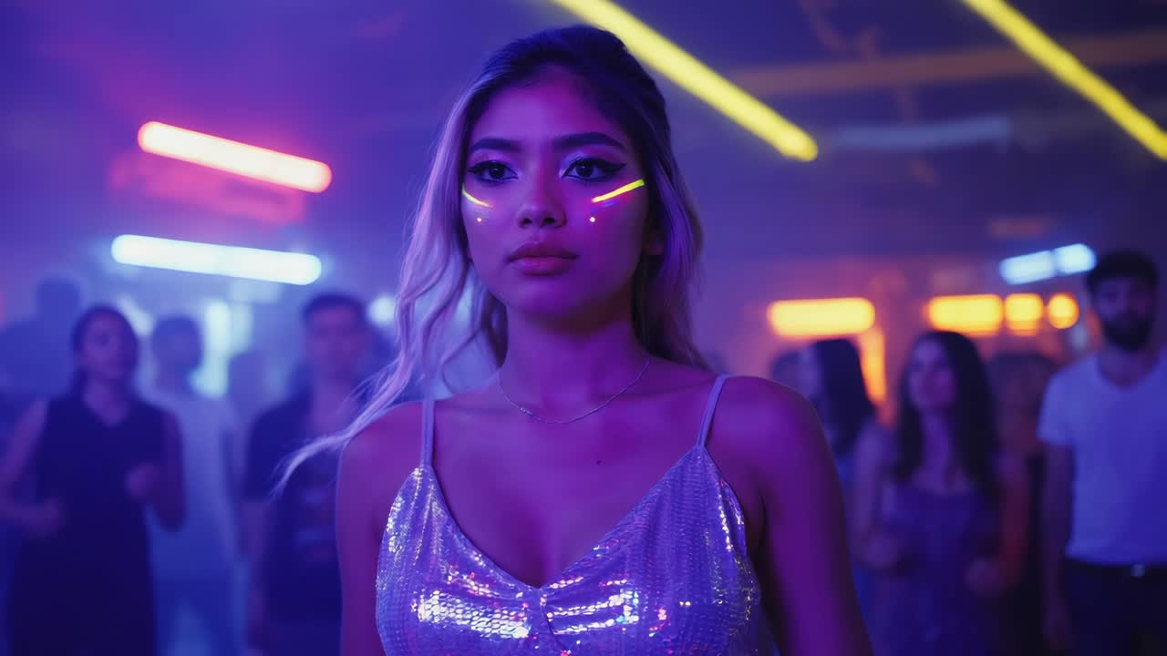 mujer en un club nocturno