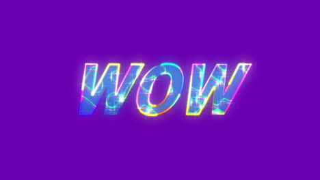 animación del texto wow sobre el fondo del patrón