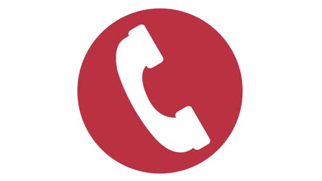 icono de teléfono celular llamada entrante símbolo de bucle animación rojo