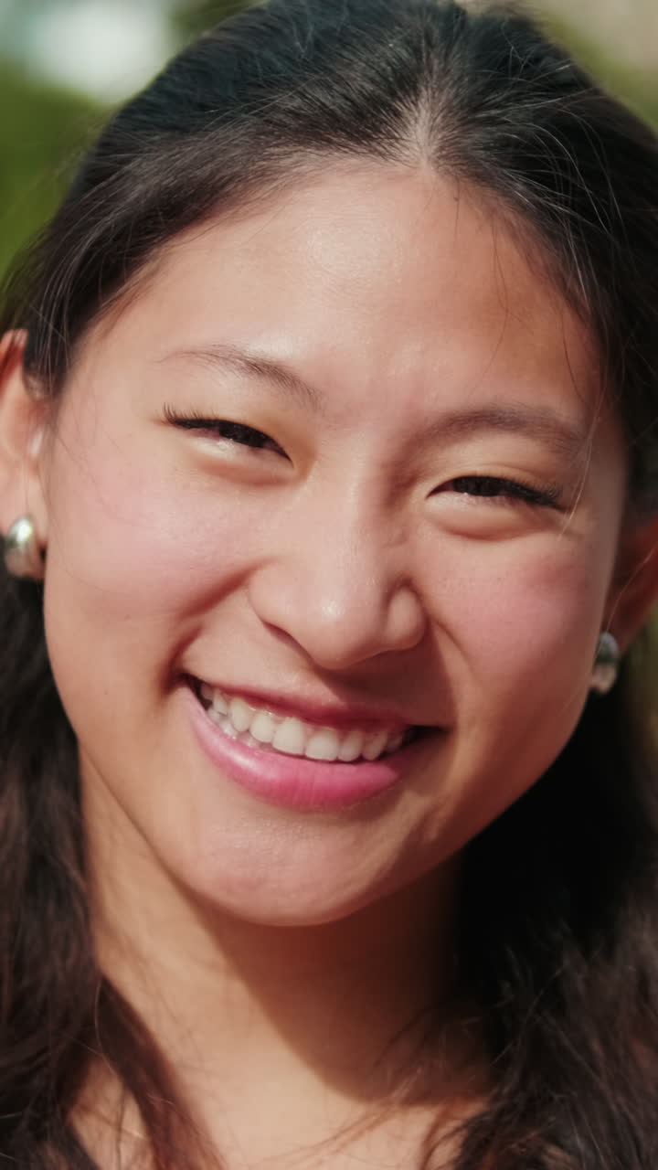 Close up of Asian girl with a notebooks, cute girl in the college standing