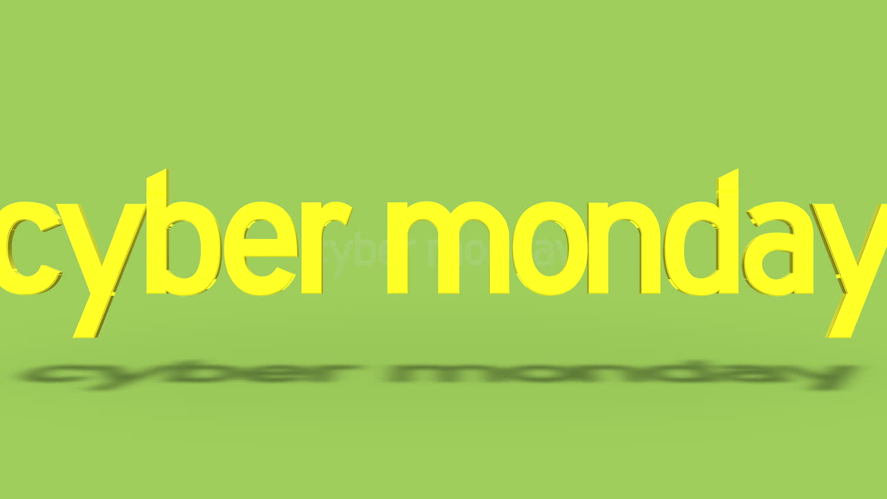 texto de lunes cibernético rodante en degradado verde