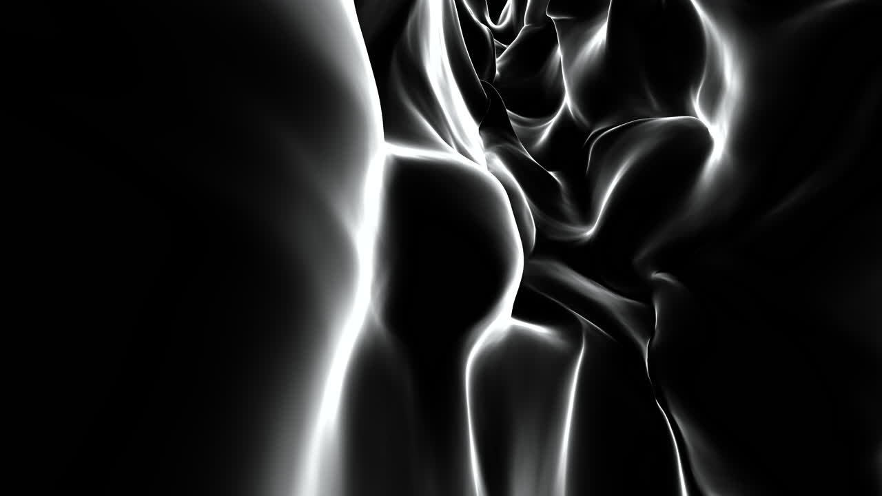 Elegant monotoned 3D Biological Forms Flow in mysterious microworld background