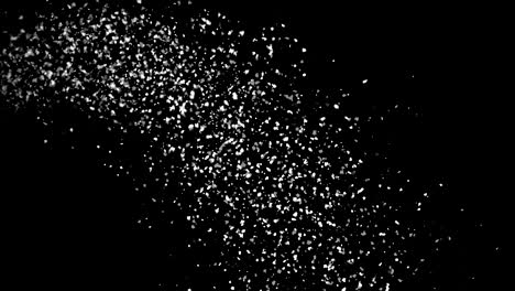 la nieve las partículas de copo de nieve bucle animación de pantalla verde alfa negra.