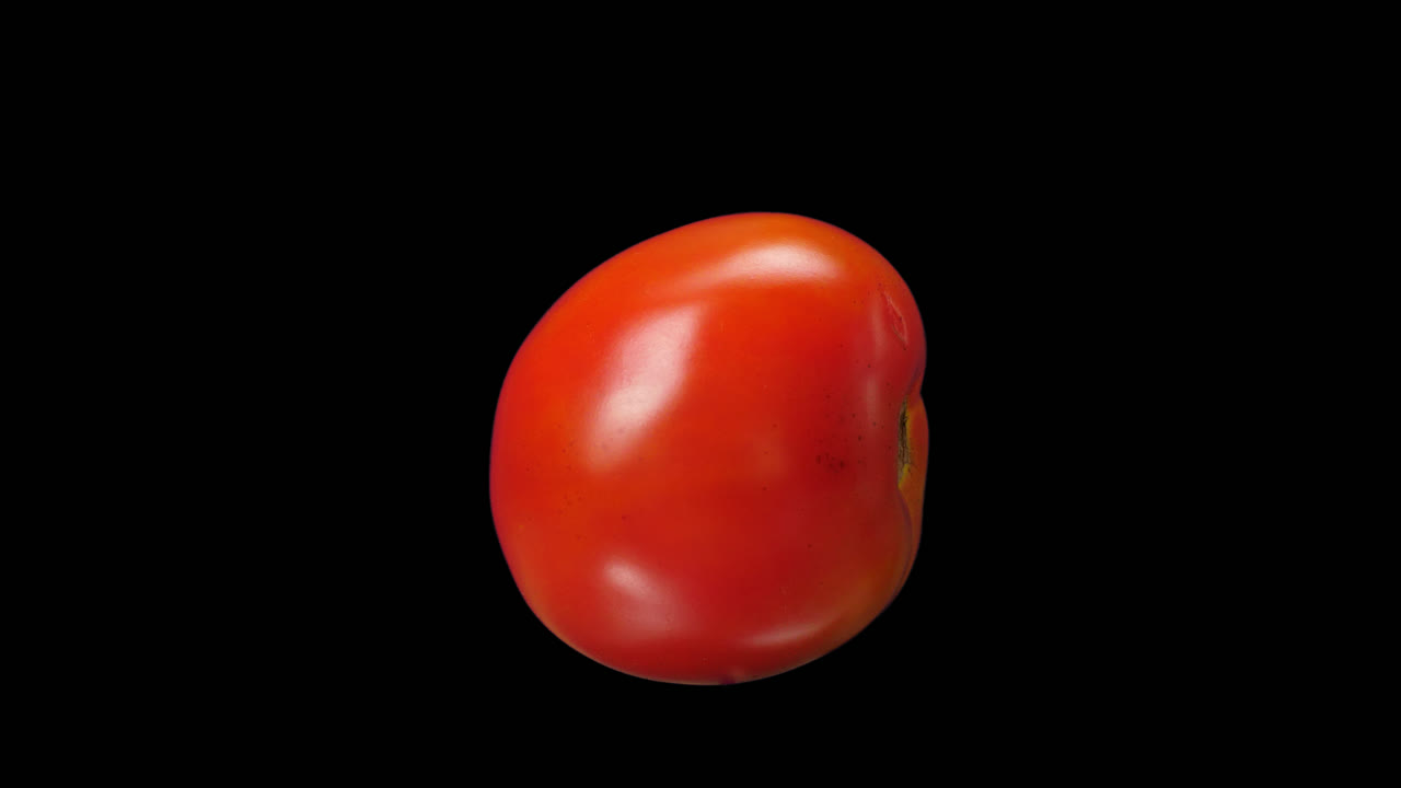 Realistic Red Tomato Rotating With Alpha Channel, Video In 4K