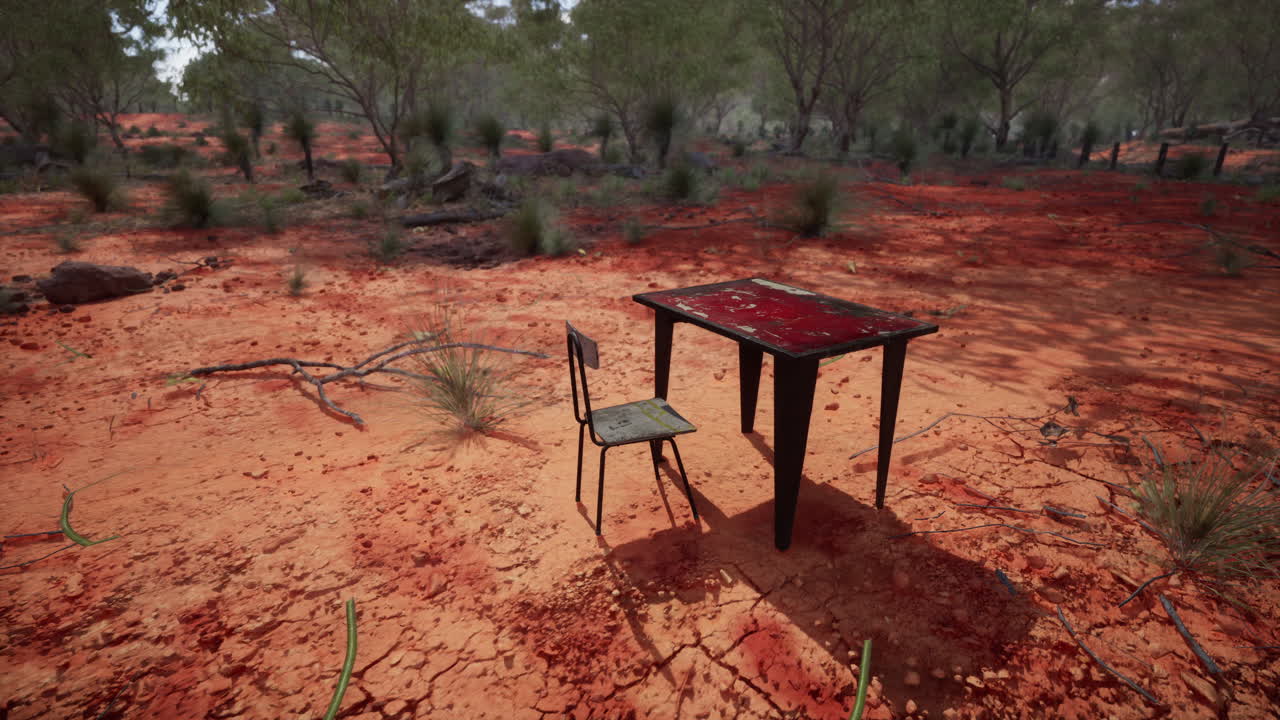 vieja mesa de metal en el desierto
