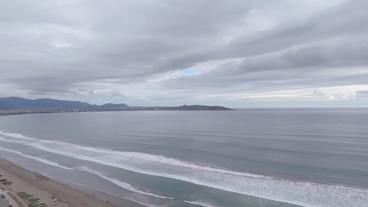 Waves by the Monumental Lighthouse La Serena Coquimbo Region, Chile