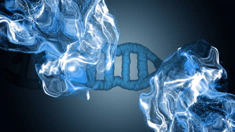 dna strand and molecular structures, scientific research animation