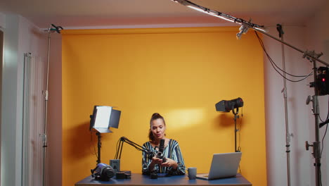 professional studio set of video blogger