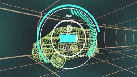 Animation-Von-Öko-Symbolen-Und-Datenverarbeitung-über-Technischer-3D-Autozeichnung