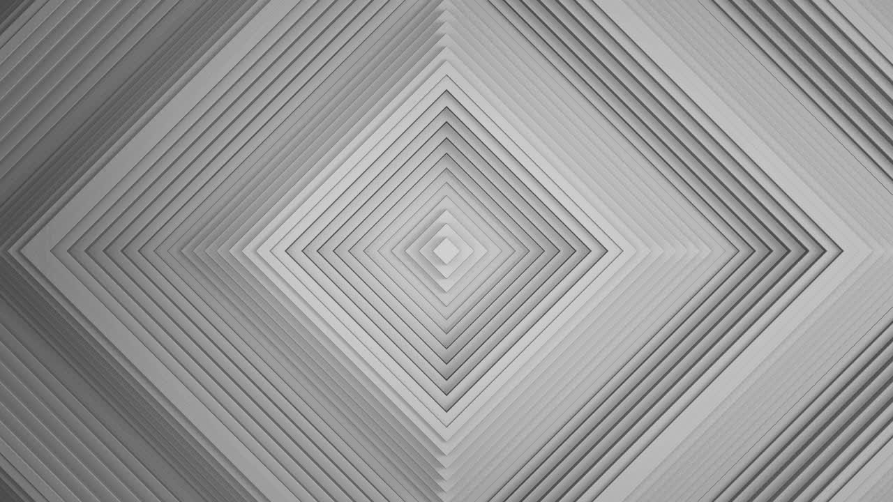 Sequential movement of the white square rings. The concept of wave and motion. Minimalistic 3d business background. A game of shadows. The pattern