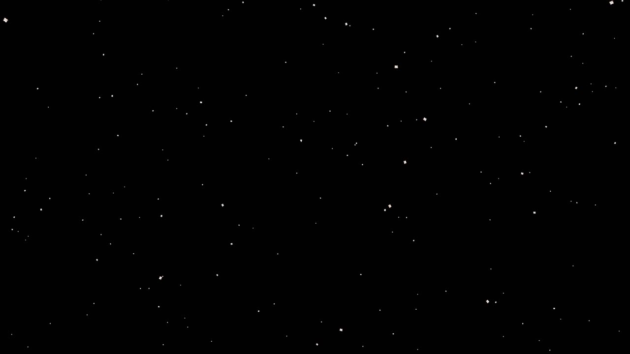 White dust particles glimmering on black background