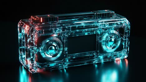 transparent glowing futuristic stereo