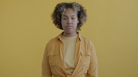 woman with a neutral expression