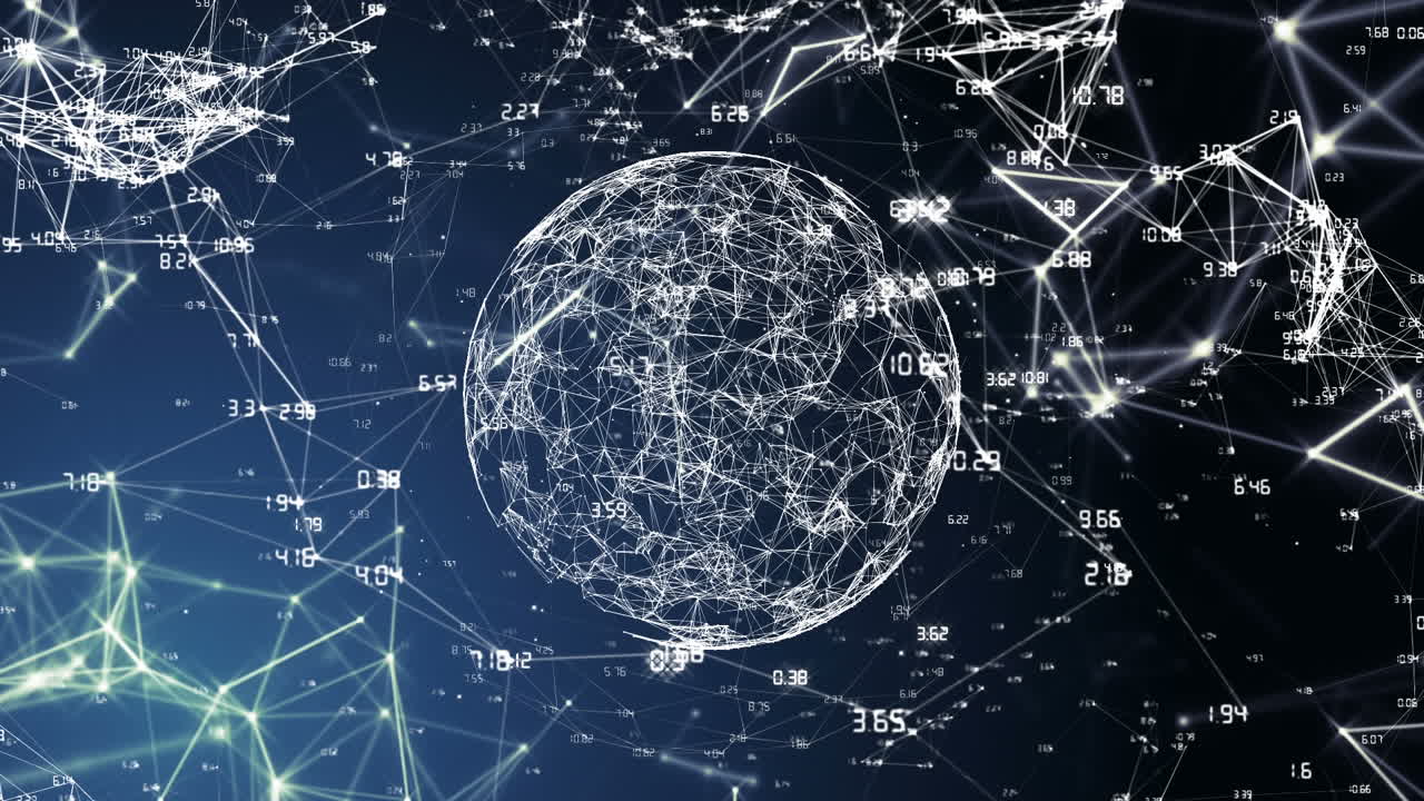 globo digital giratorio y líneas de conexión móviles