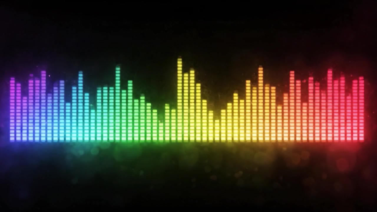 Dynamic Audio Visualizer: Pulsating Spectrum Visualization in Vibrant Colors Showcasing Music's Rhythm and Energy Through Waveform Movement and Frequency Analysis