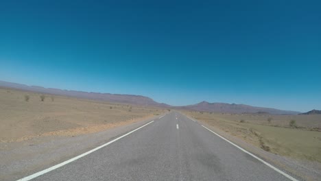 pov camera car on empty mountain road