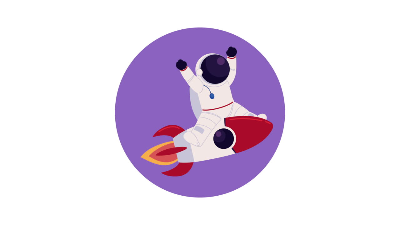 Astronaut Riding a Rocket | Premium Stock Video Footage