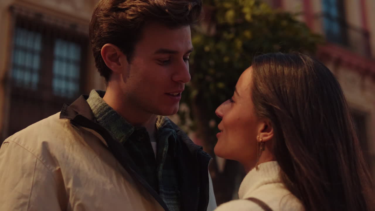 Young Couple Kisses in Seville