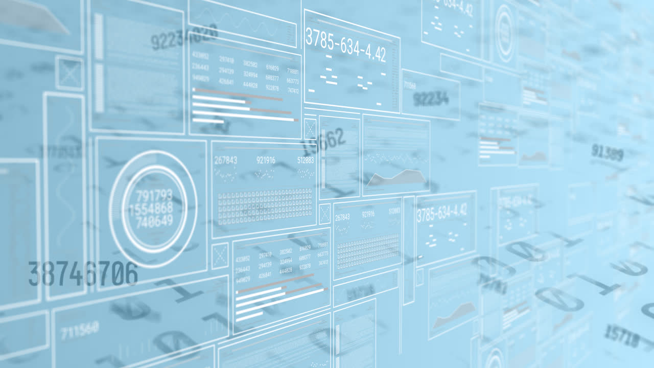 Animation of data processing over white background