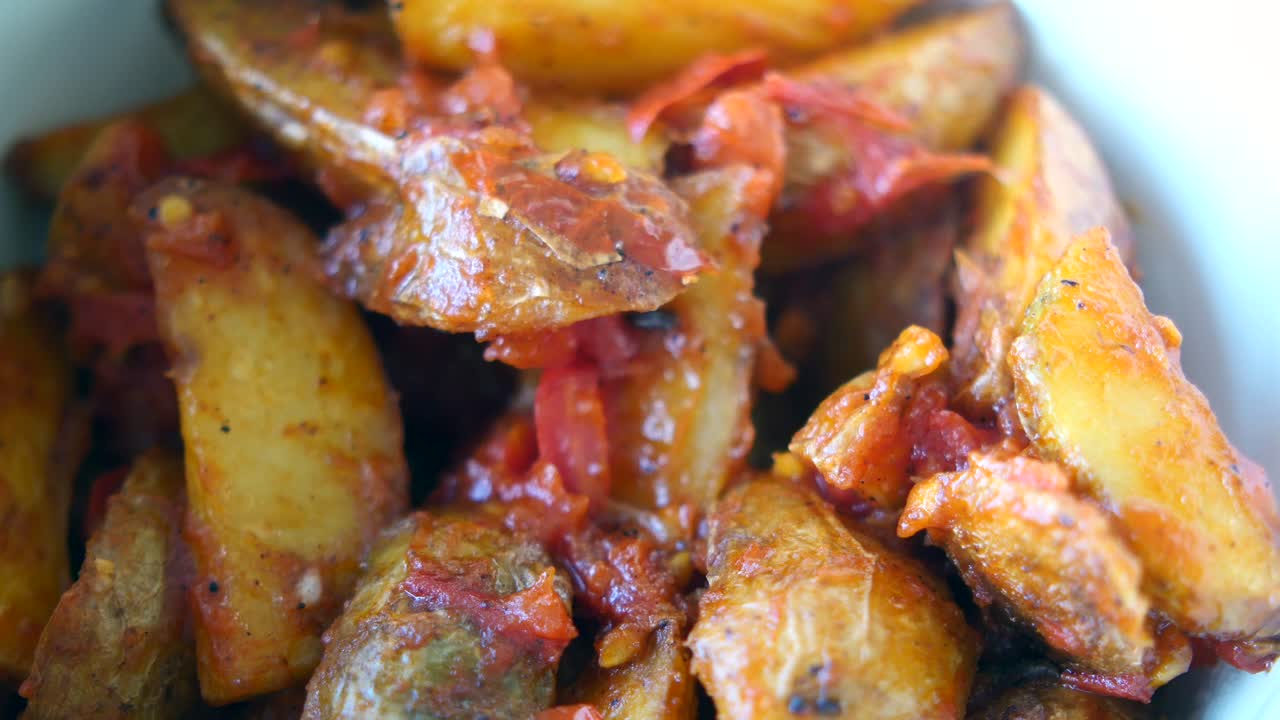patatas picantes con salsa de tomate