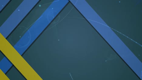 animación de rayas azules y amarillas sobre las conexiones en fondo marino