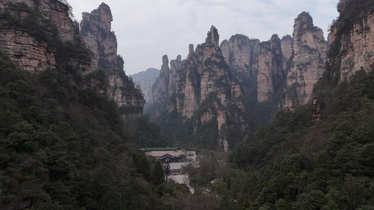 Zhangjiajie National Forest Park: Breathtaking Aerial Views of Sandstone Pillars and Lush Forests