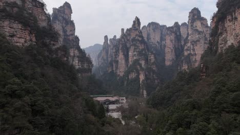 zhangjiajie national forest park: breathtaking aerial views of sandstone pillars and lush forests