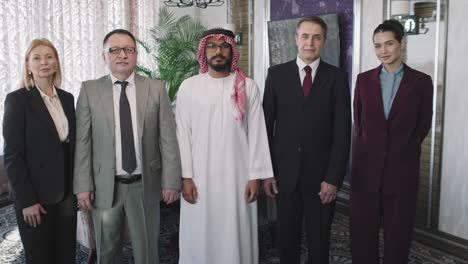 portrait of multi-ethnic diplomats at conference room