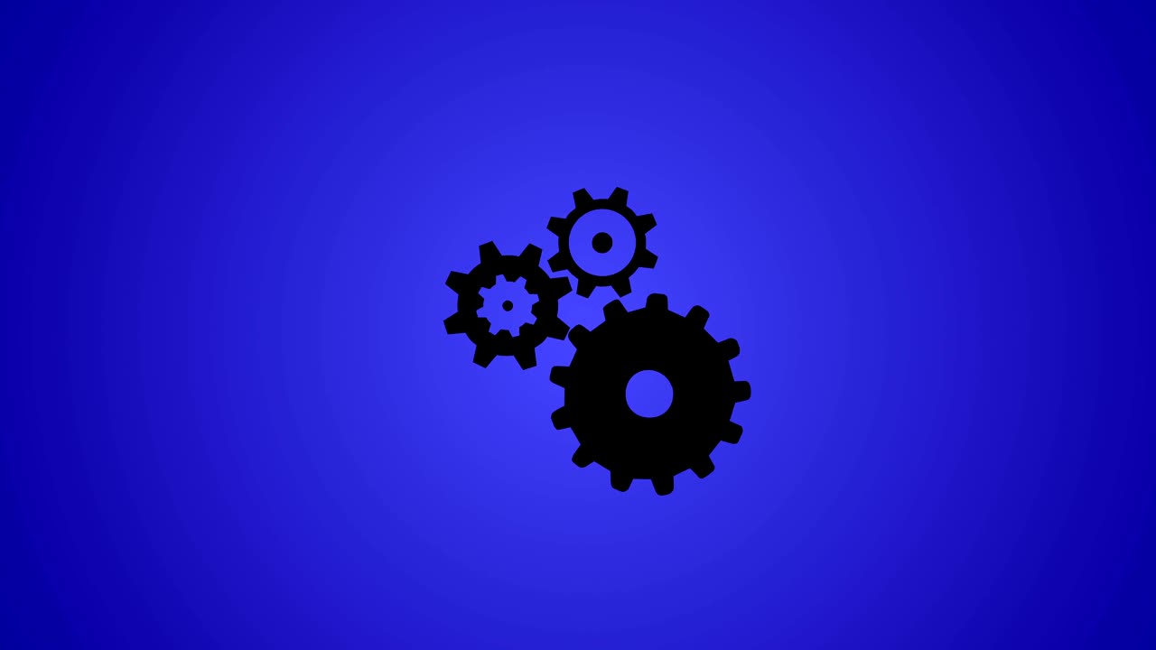 engranajes de trabajo de carga de pantalla estilo movimiento de fondo bucle sin costuras azul