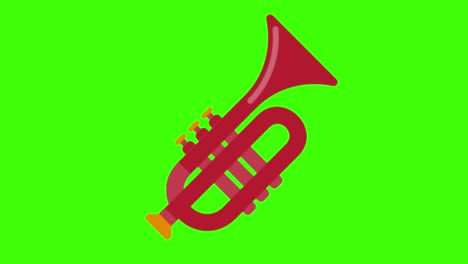 animation of musical fife instrument icon on a green screen