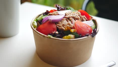 tuna salad in a disposable container