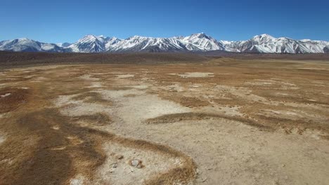 an aerial over a geothermal plain in the sierra nevada mountains near mammoth california  3