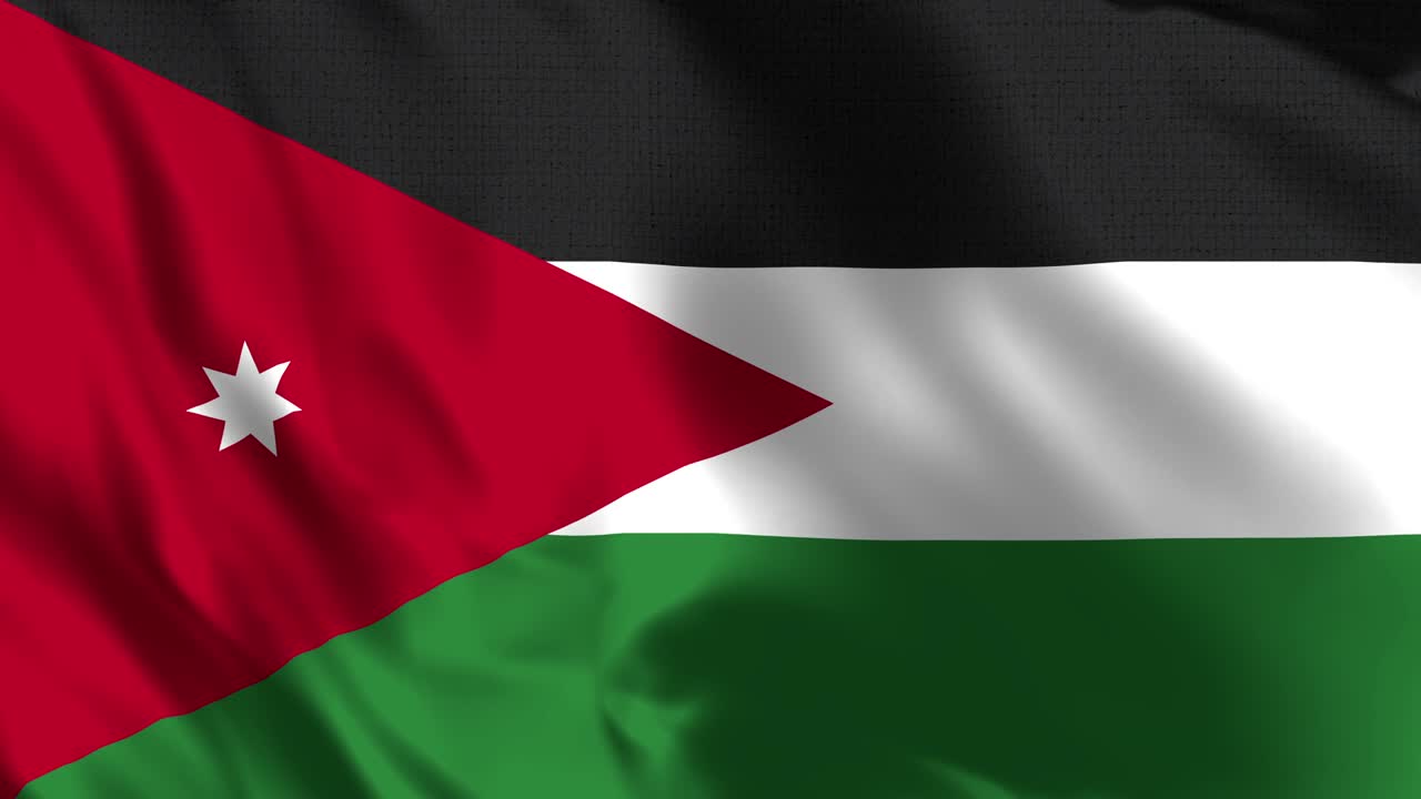 la bandera de jordania - realista 4k - 30 fps la bandera de jordan ondeando en el viento.