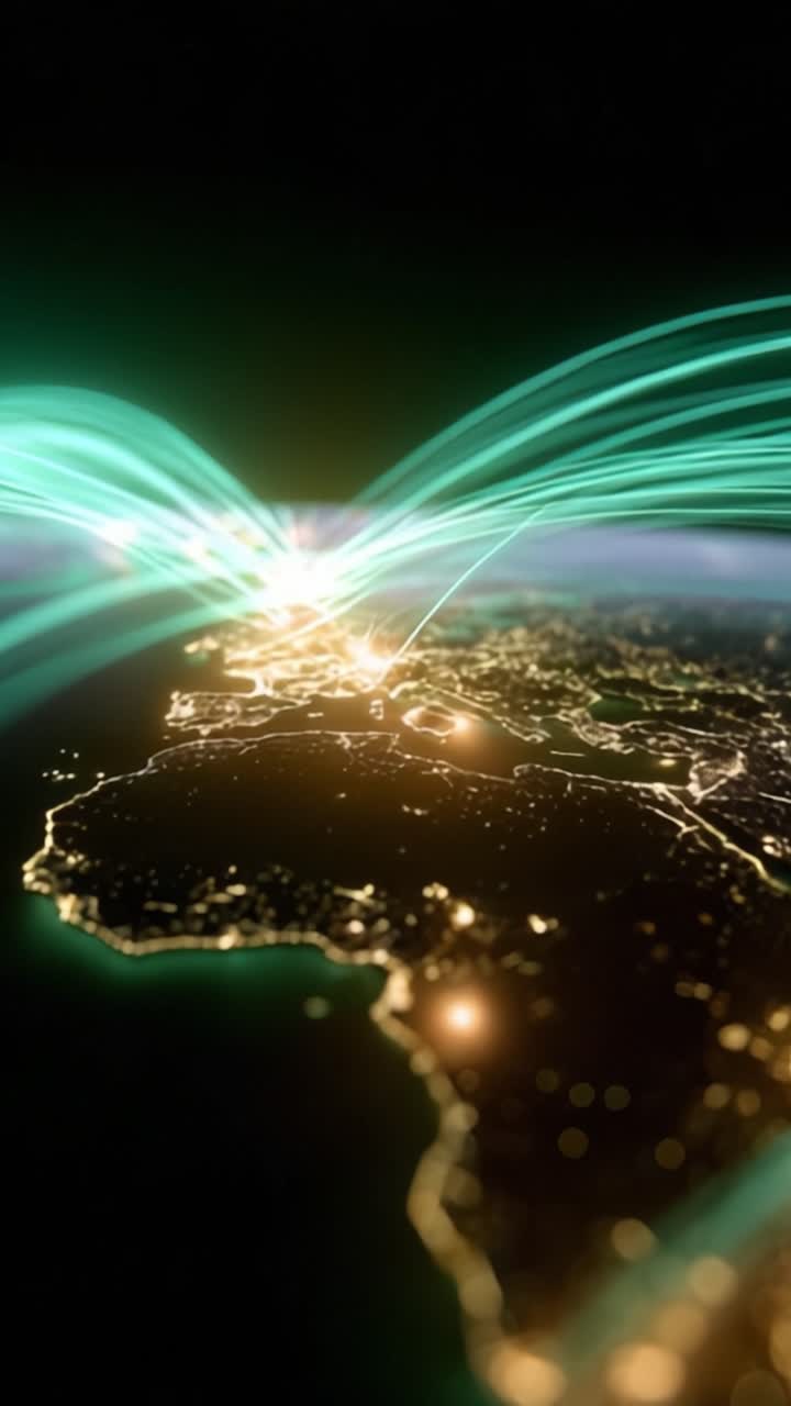 Abstract View of Global Network Connectivity on Planet Earth