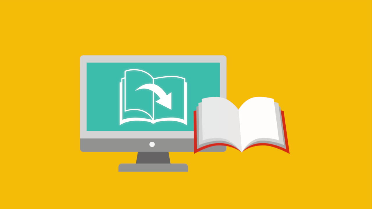 computer desktop with ebook technology