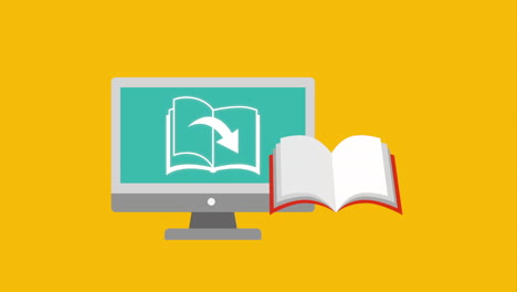 computadora de escritorio con tecnología de libros electrónicos